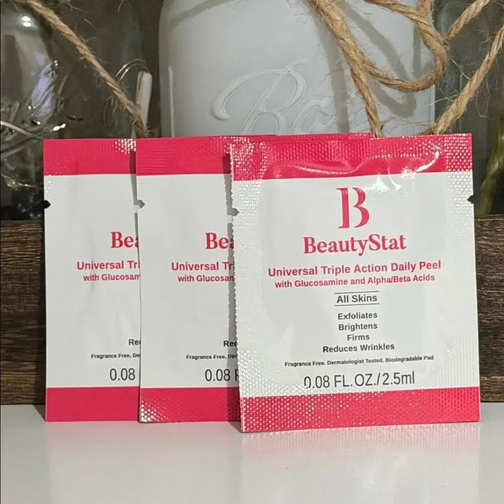 BeautyStat Travel Skincare Set in White, Pink, Blue